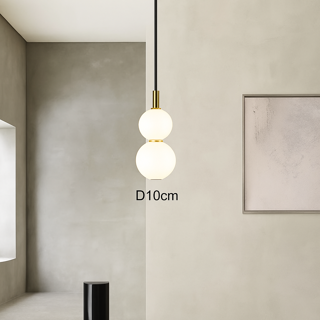 Suspension LED en verre au design nordique gris fumé