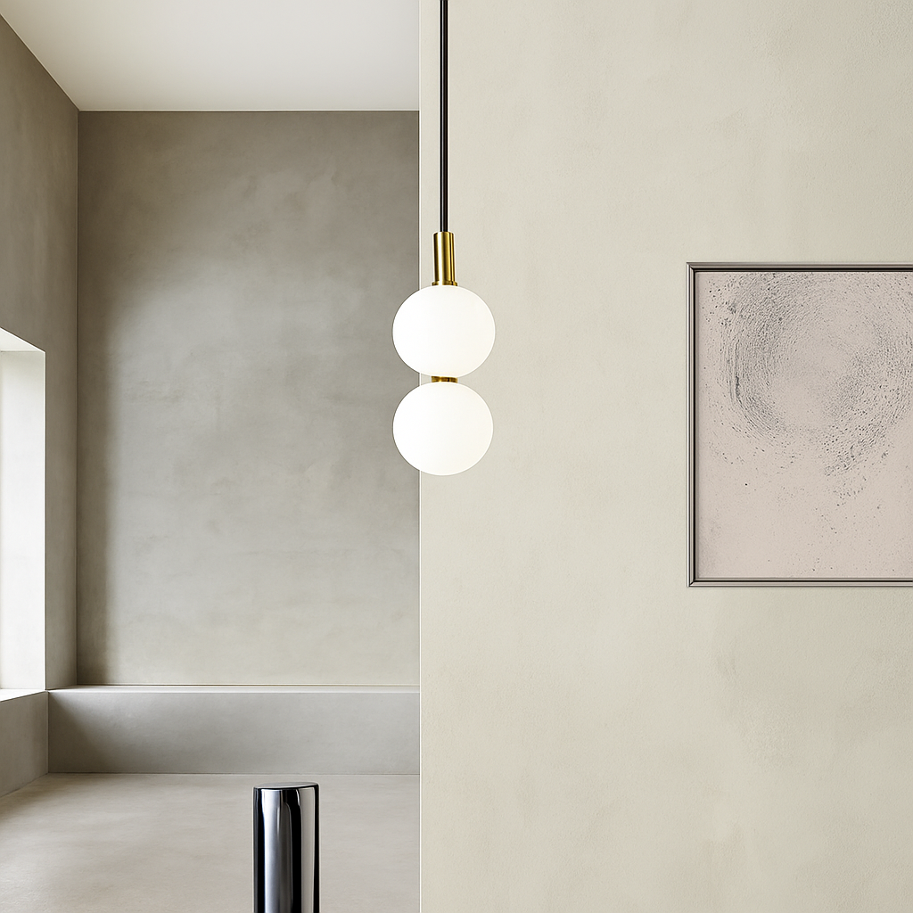 Suspension LED en verre au design nordique gris fumé