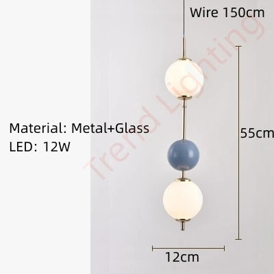 suspension led en verre avec fil réglable 4000k