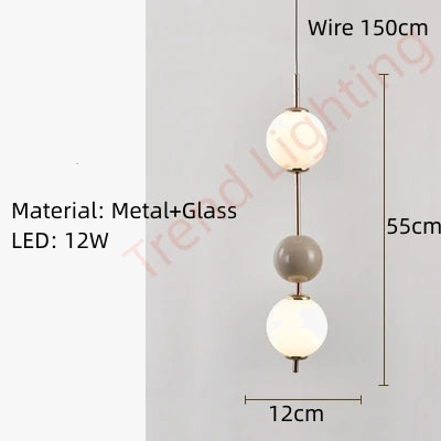 suspension led en verre avec fil réglable 4000k