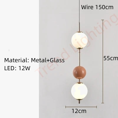 suspension led en verre avec fil réglable 4000k