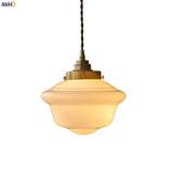 Suspension LED en verre blanc laiteux