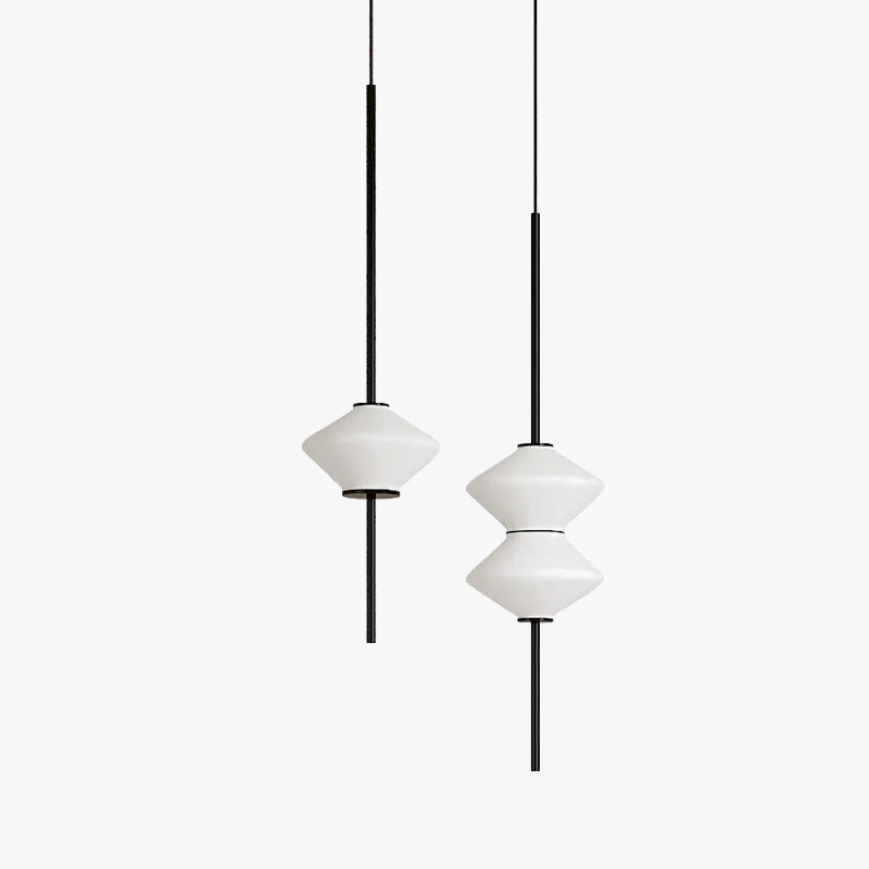 Suspension LED en verre blanc moderne