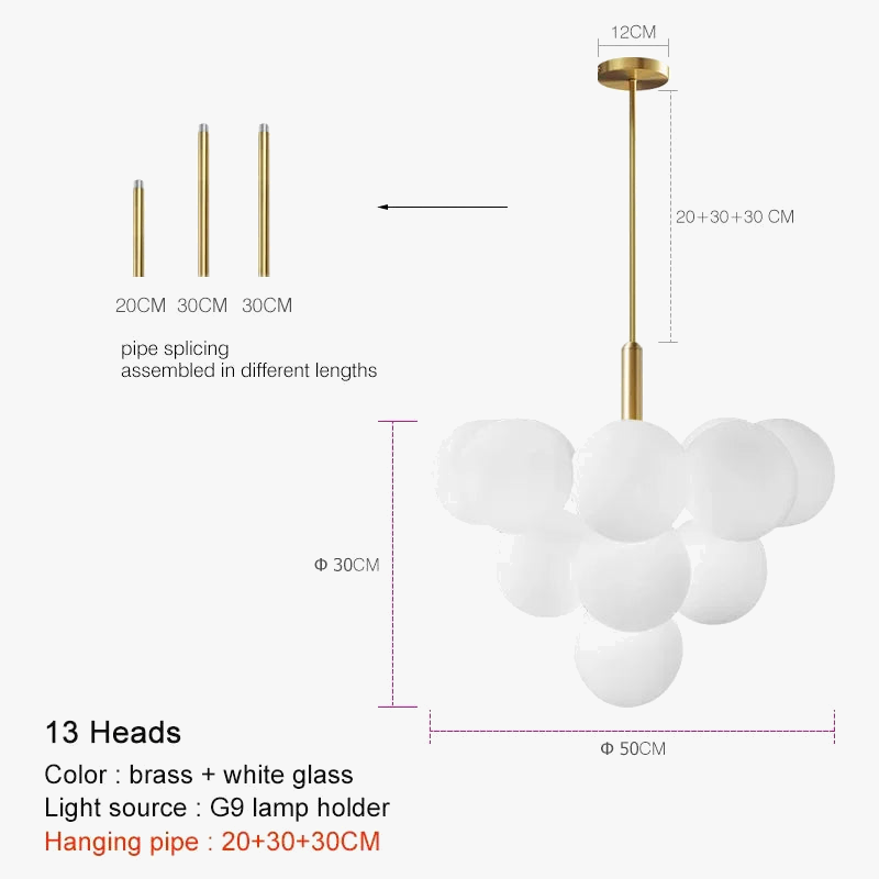 suspension led en verre de luxe décoratives idéales pour restaurant