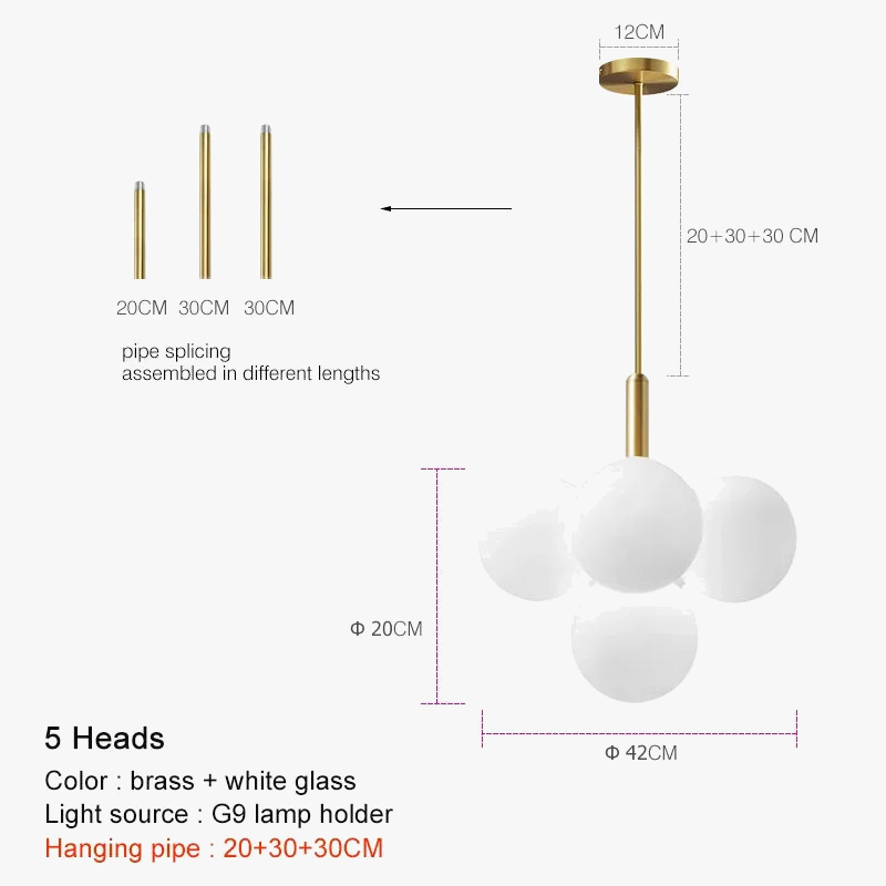 suspension led en verre de luxe décoratives idéales pour restaurant