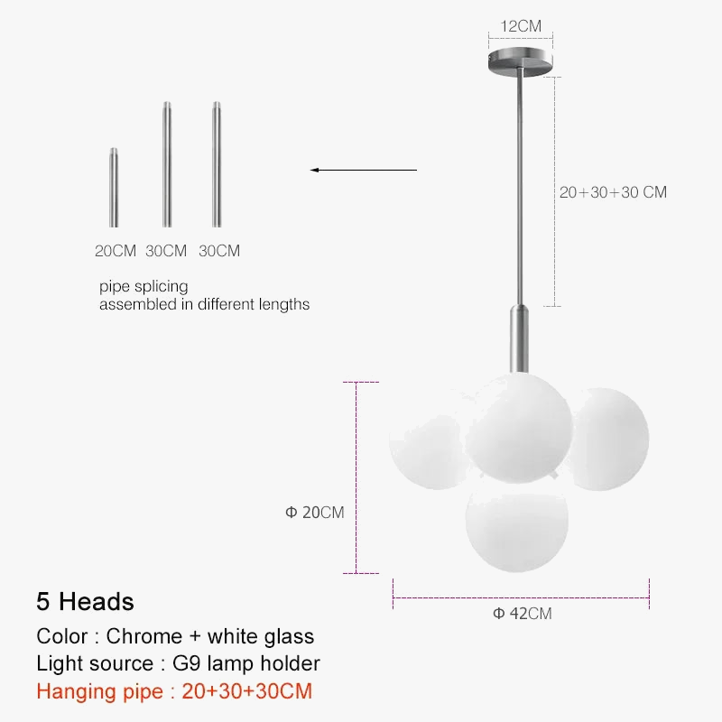 suspension led en verre de luxe décoratives idéales pour restaurant