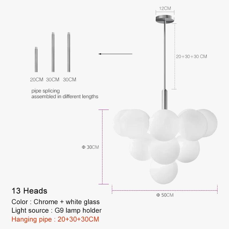 suspension led en verre de luxe décoratives idéales pour restaurant