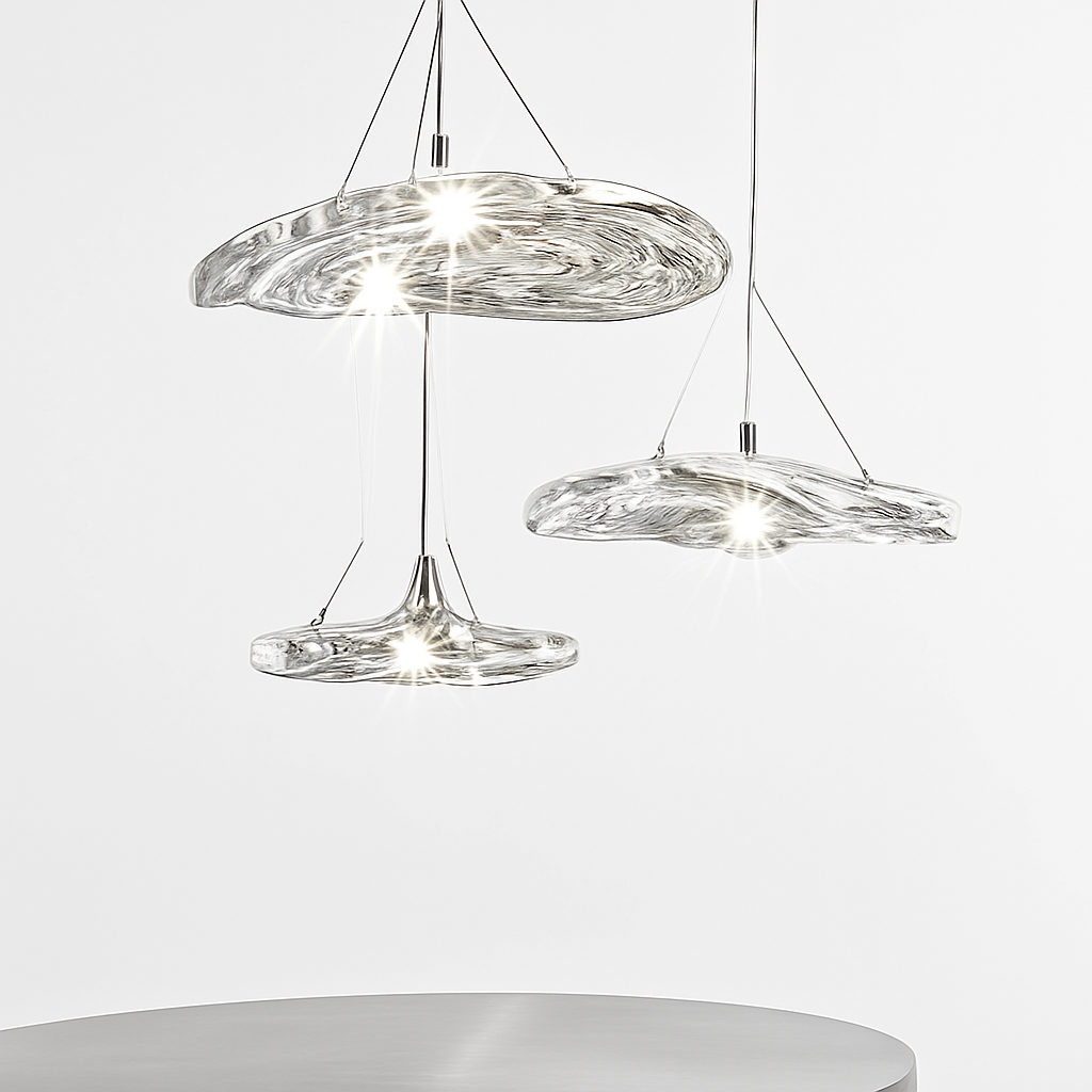 Suspension led en verre design nordic manta — Avoine