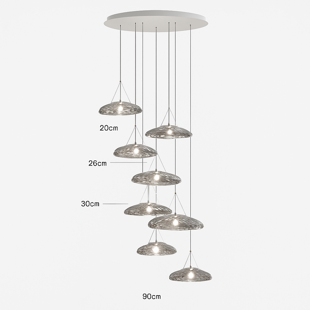 Suspension led en verre design nordic manta