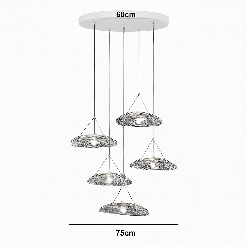 Suspension led en verre design nordic manta