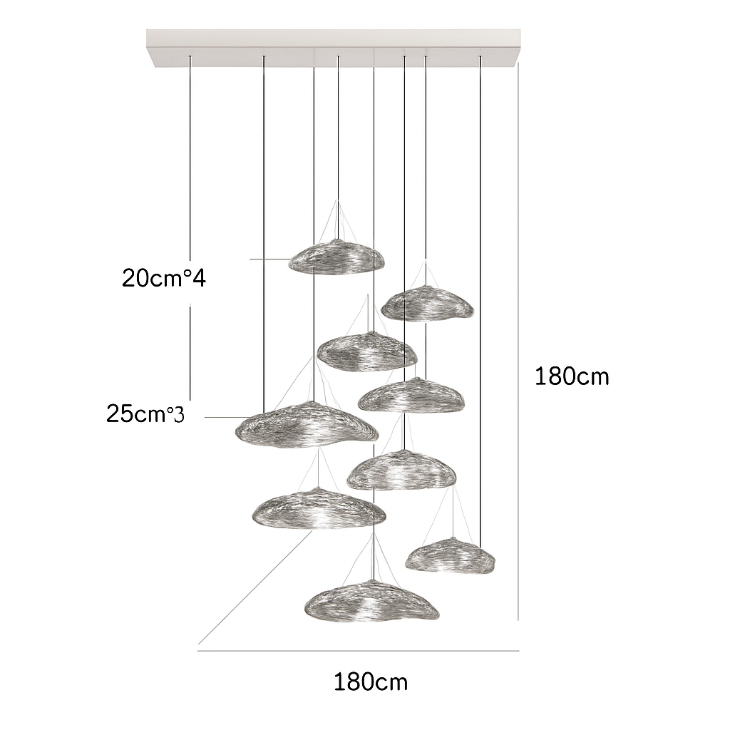 Suspension led en verre design nordic manta