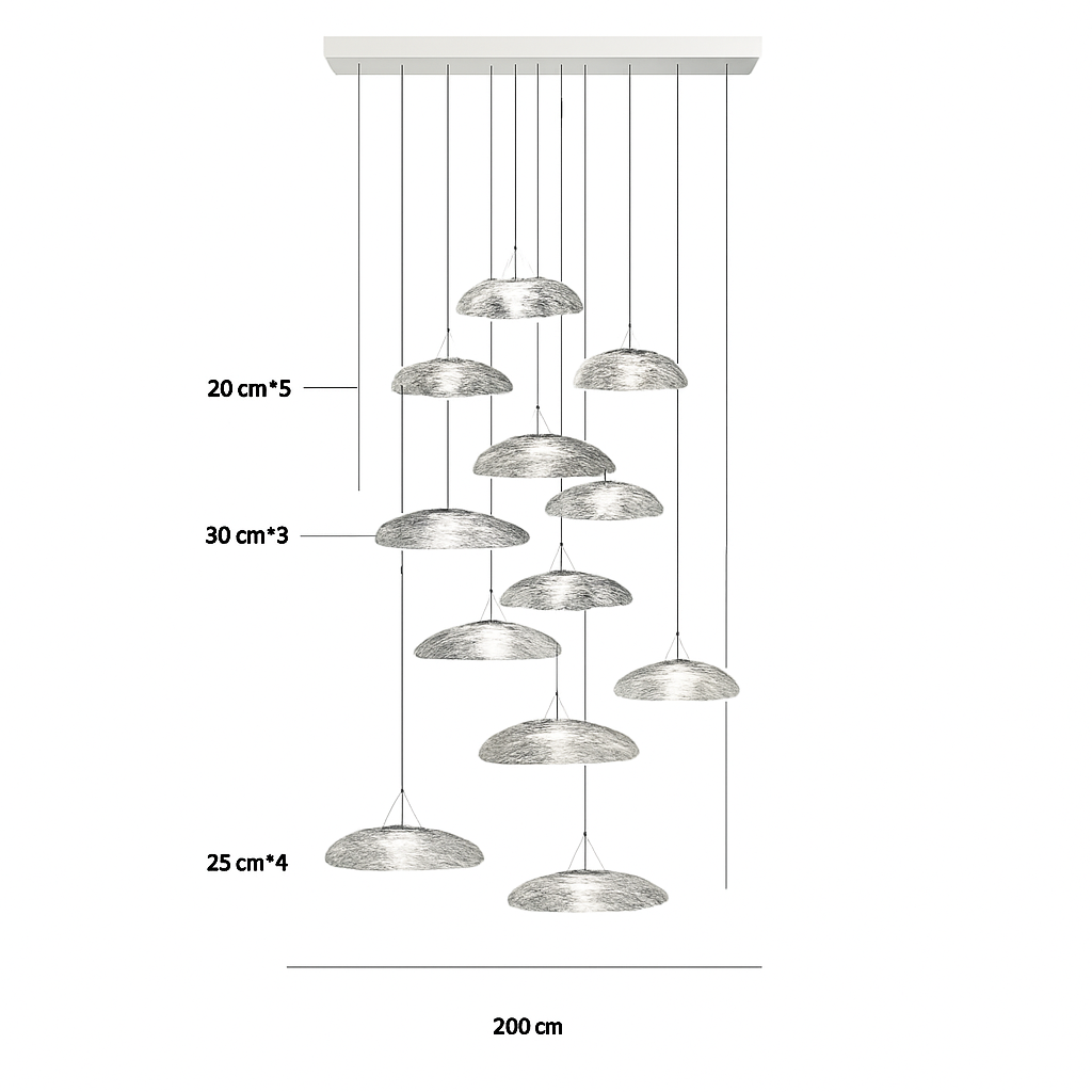Suspension led en verre design nordic manta