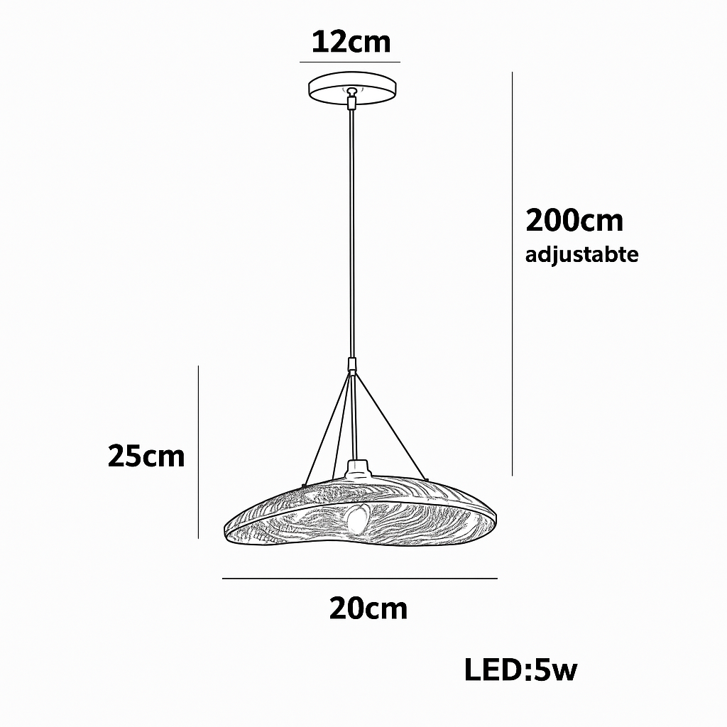 Suspension led en verre design nordic manta