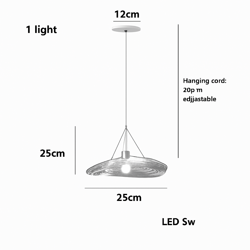 Suspension led en verre design nordic manta