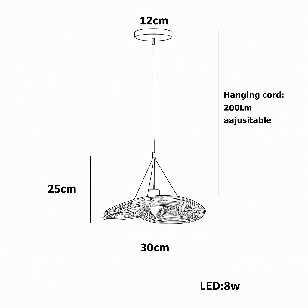 Suspension led en verre design nordic manta