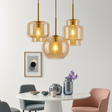 Suspension LED en verre design nordique luminaire décoratif d'intérieur