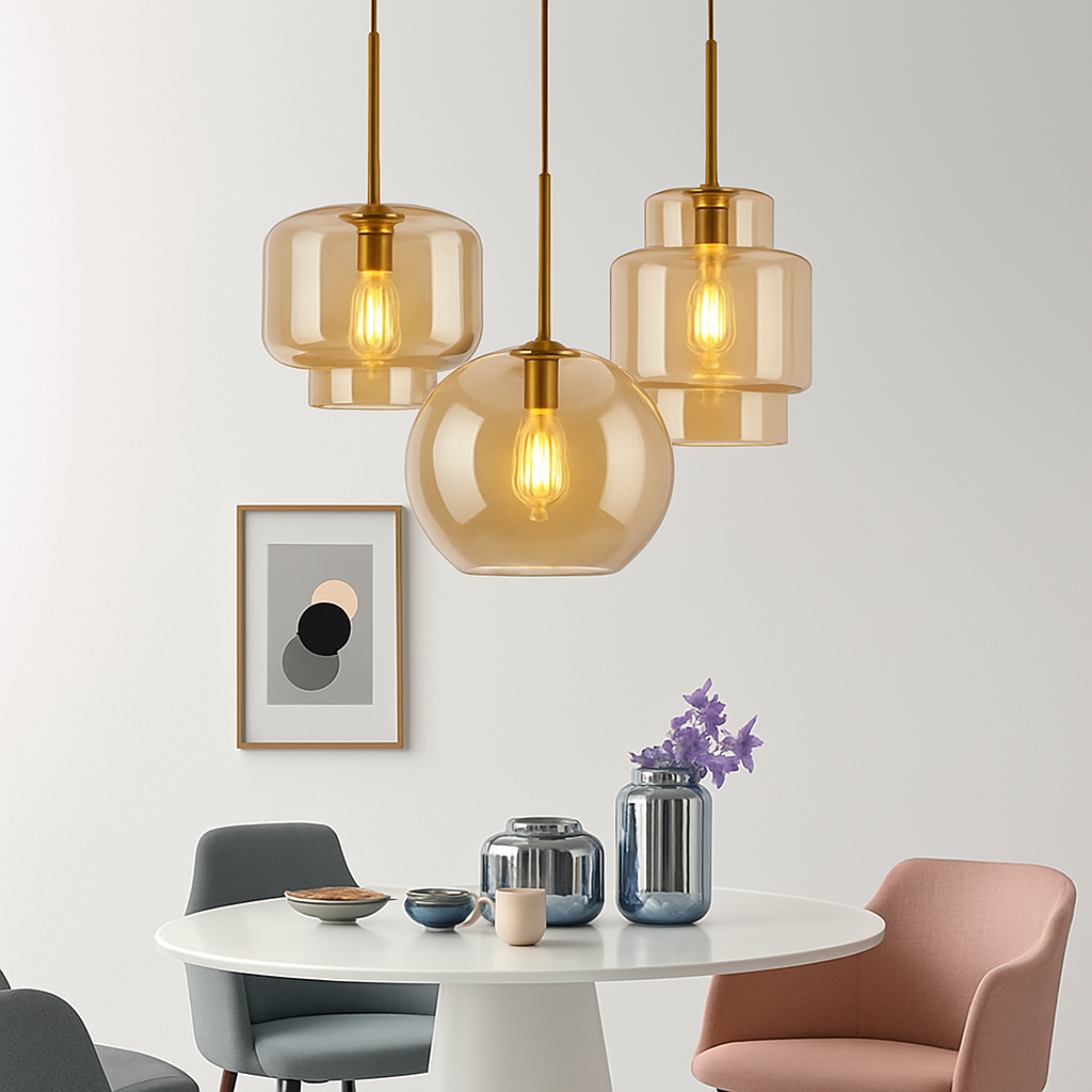 Suspension LED en verre design nordique luminaire décoratif d'intérieur — Balsamine