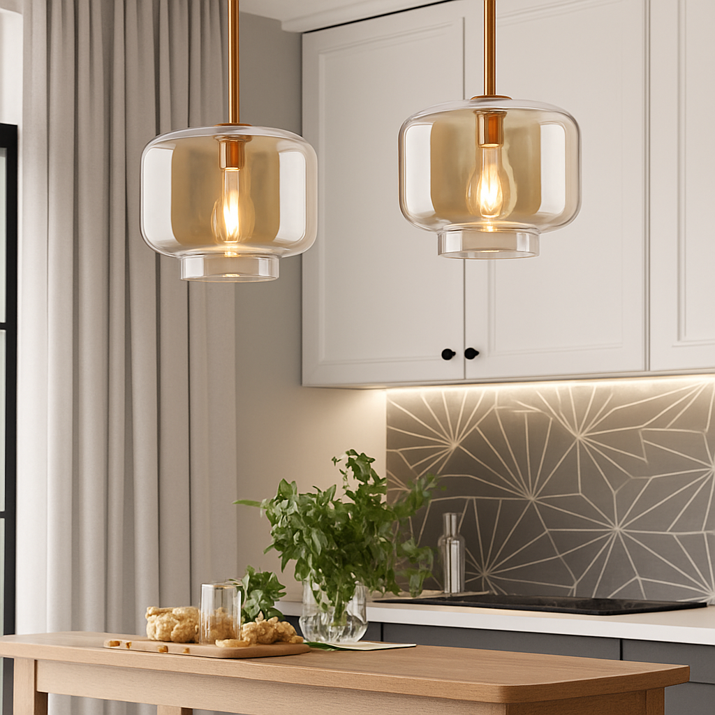 Suspension LED en verre design nordique luminaire décoratif d'intérieur