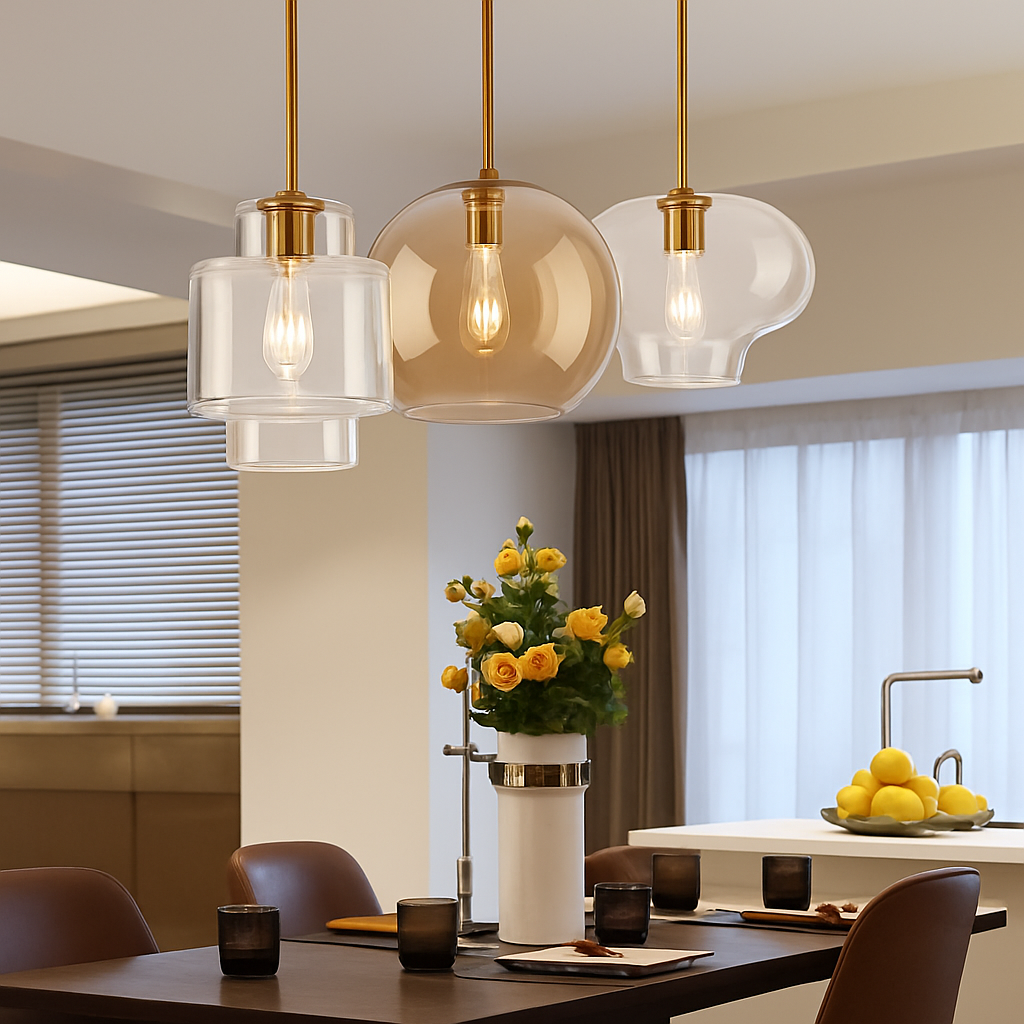 Suspension LED en verre design nordique luminaire décoratif d'intérieur