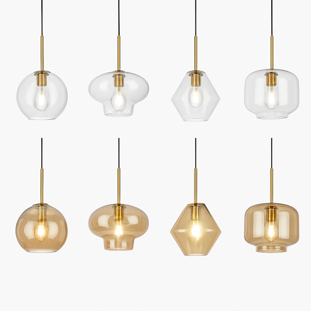 Suspension LED en verre design nordique luminaire décoratif d'intérieur