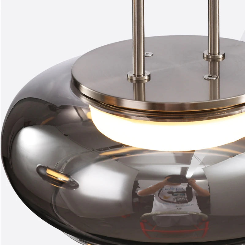 suspension led en verre design pour intérieur avec cordon réglable