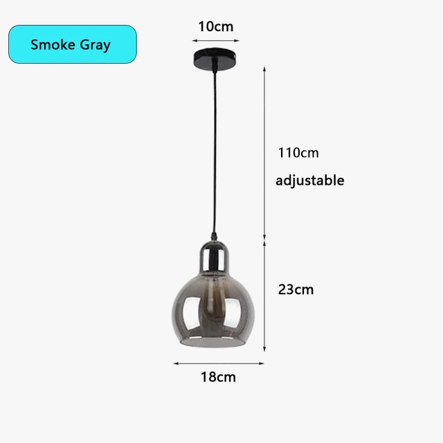 suspension led en verre nordique pour éclairage de table