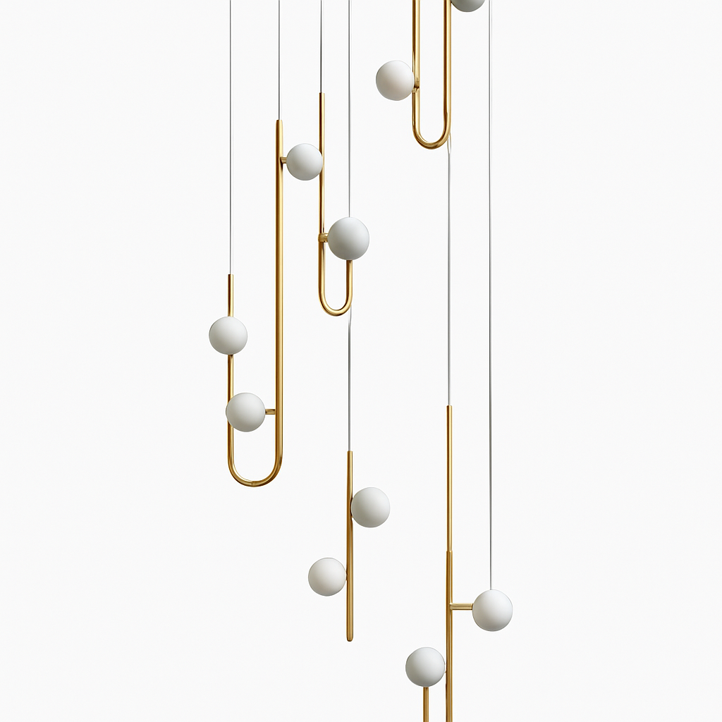 Suspension LED escalier colimaçon plafond lustre moderne luxe