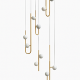 Suspension LED escalier colimaçon plafond lustre moderne luxe