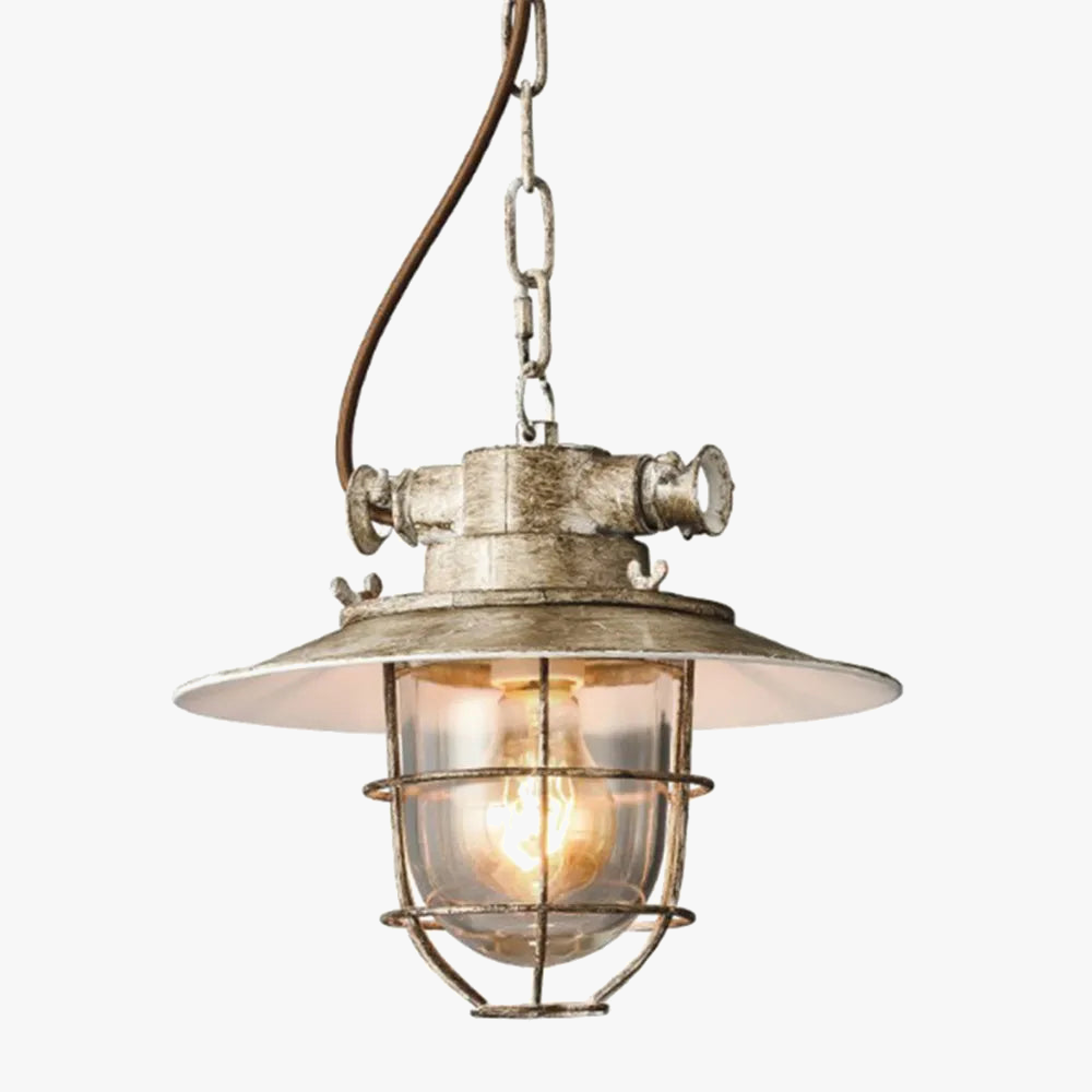 suspension LED industrielle rétro en fer et verre antidéflagrant vintage