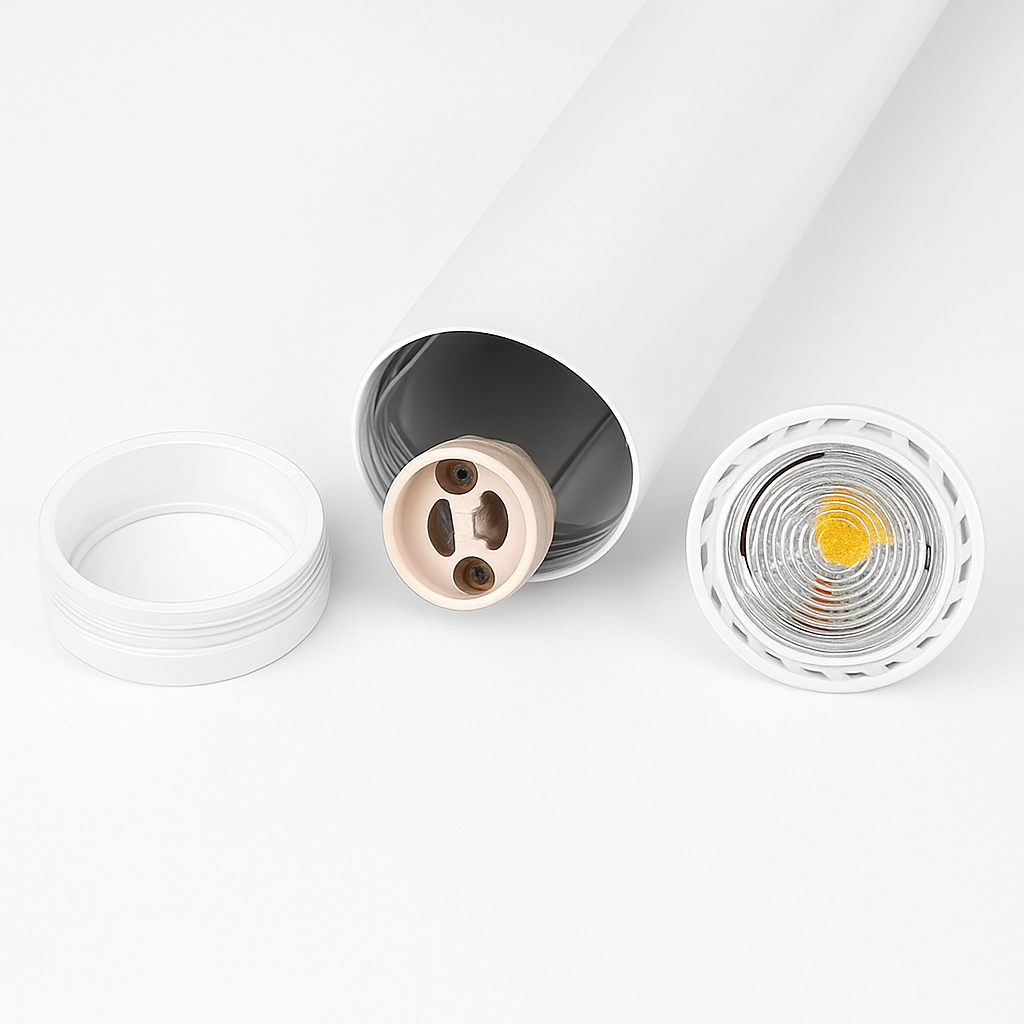 suspension led lampe long tube lustre aluminium suspendu foco