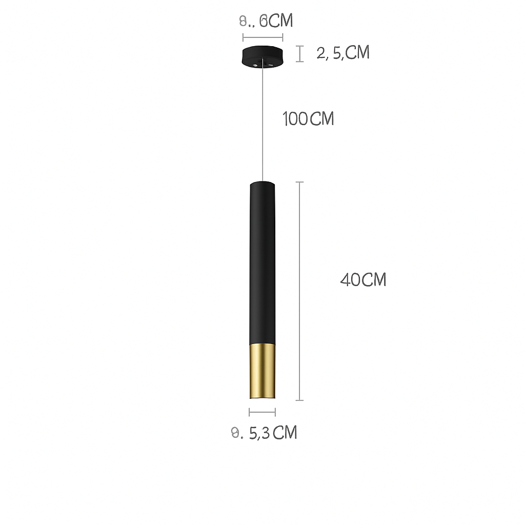 suspension led lampe long tube lustre aluminium suspendu foco