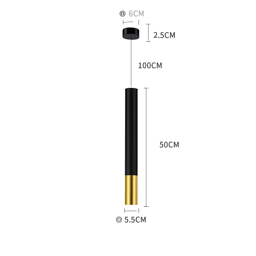suspension led lampe long tube lustre aluminium suspendu foco