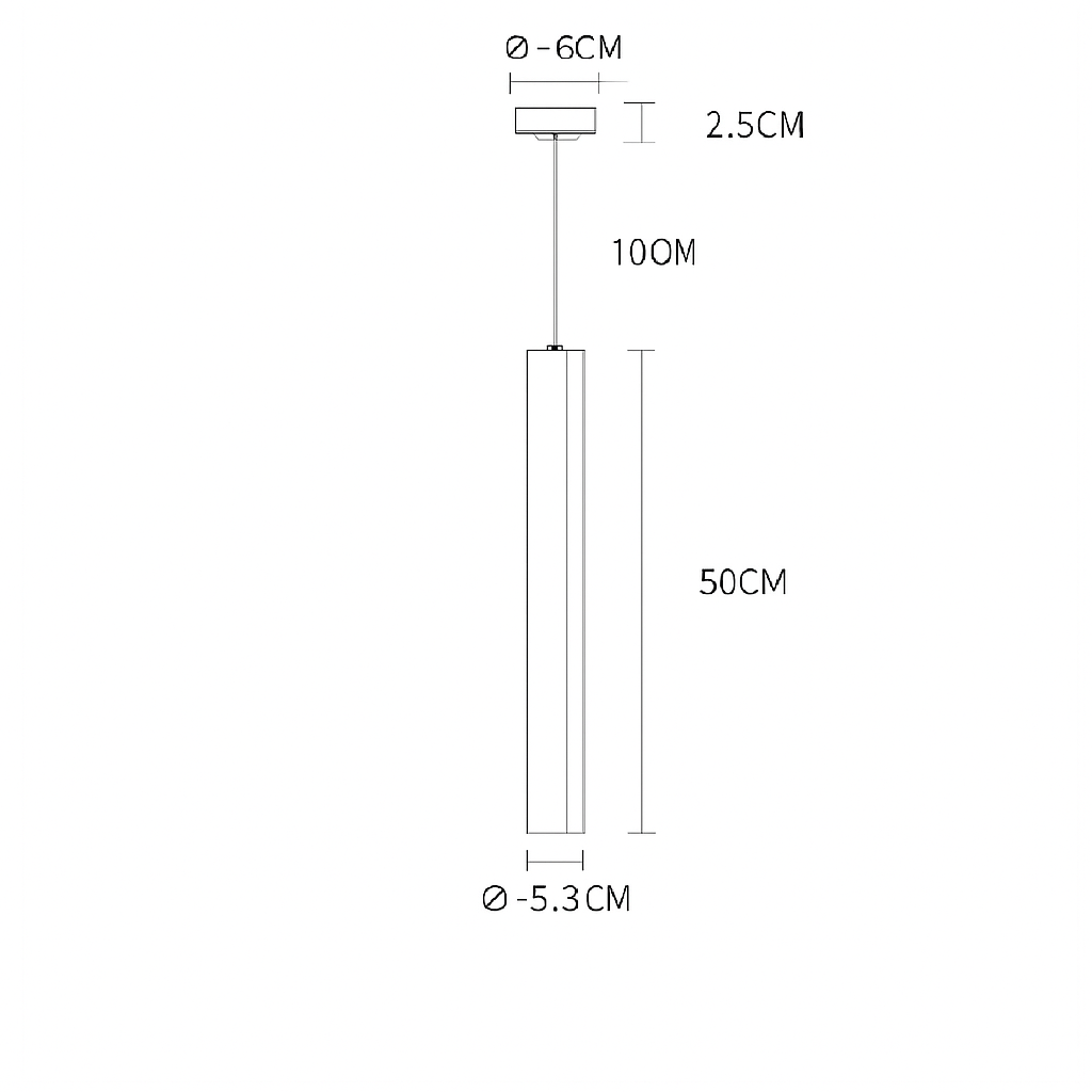 suspension led lampe long tube lustre aluminium suspendu foco