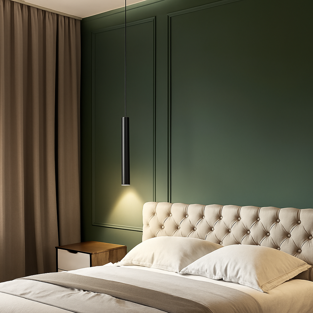 suspension led lampe long tube lustre aluminium suspendu foco