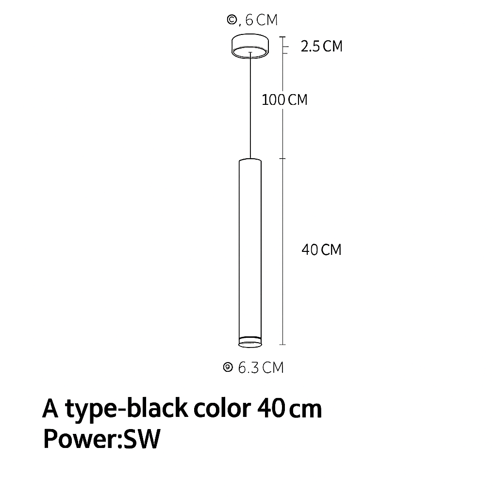 suspension led lampe long tube lustre aluminium suspendu foco