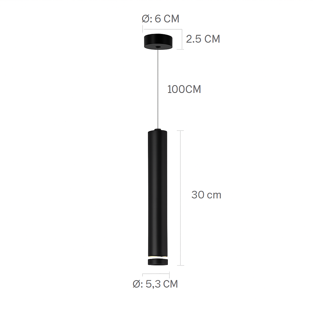 suspension led lampe long tube lustre aluminium suspendu foco