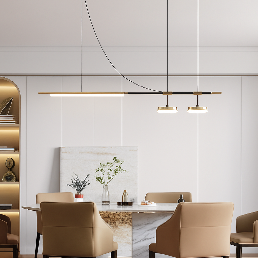 suspension à led linéaire design moderne pour décoration intérieure