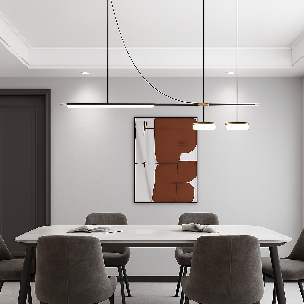 suspension à led linéaire design moderne pour décoration intérieure