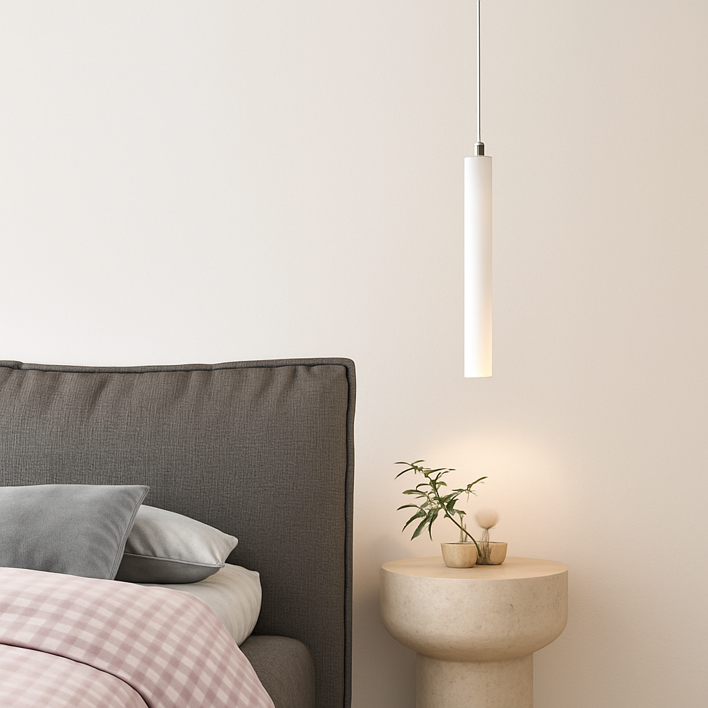 Suspension LED Long Tube bois plafonnier Style japonais vent silencieux chambre chevet lustre rétro moderne G9 remplaçable