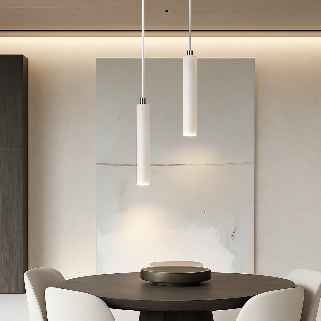 Suspension LED Long Tube bois plafonnier Style japonais vent silencieux chambre chevet lustre rétro moderne G9 remplaçable
