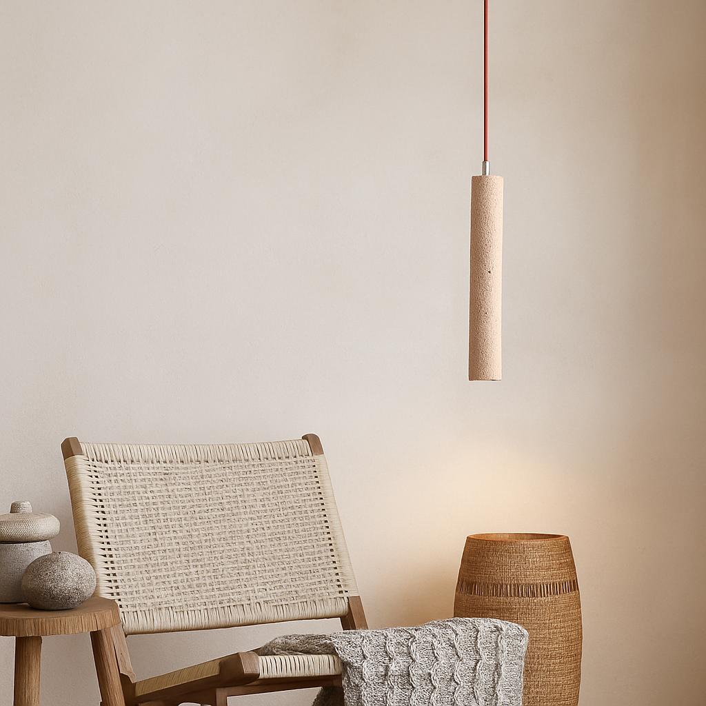 Suspension LED Long Tube bois plafonnier Style japonais vent silencieux chambre chevet lustre rétro moderne G9 remplaçable