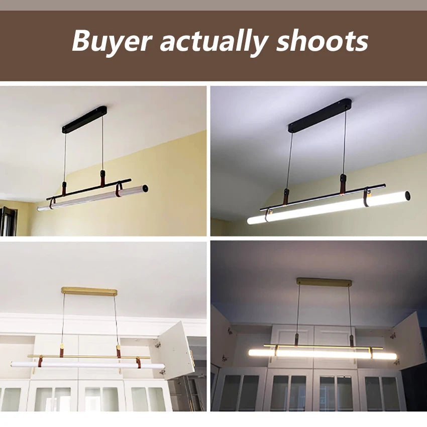suspension led longue bande style tube design moderne sandyha