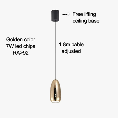 suspension led minimaliste avec gradation tactile et irc élevé