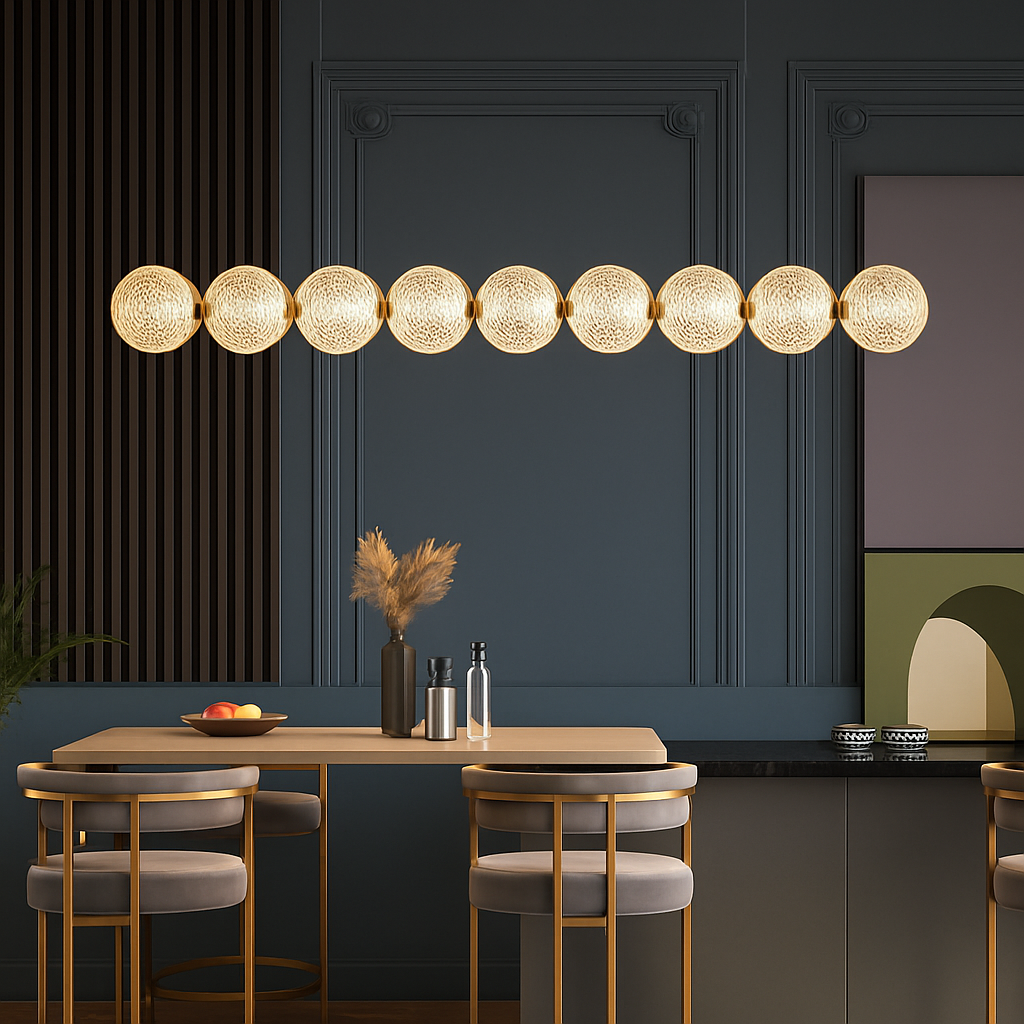 suspension led minimaliste en boule acrylique hauteur réglable