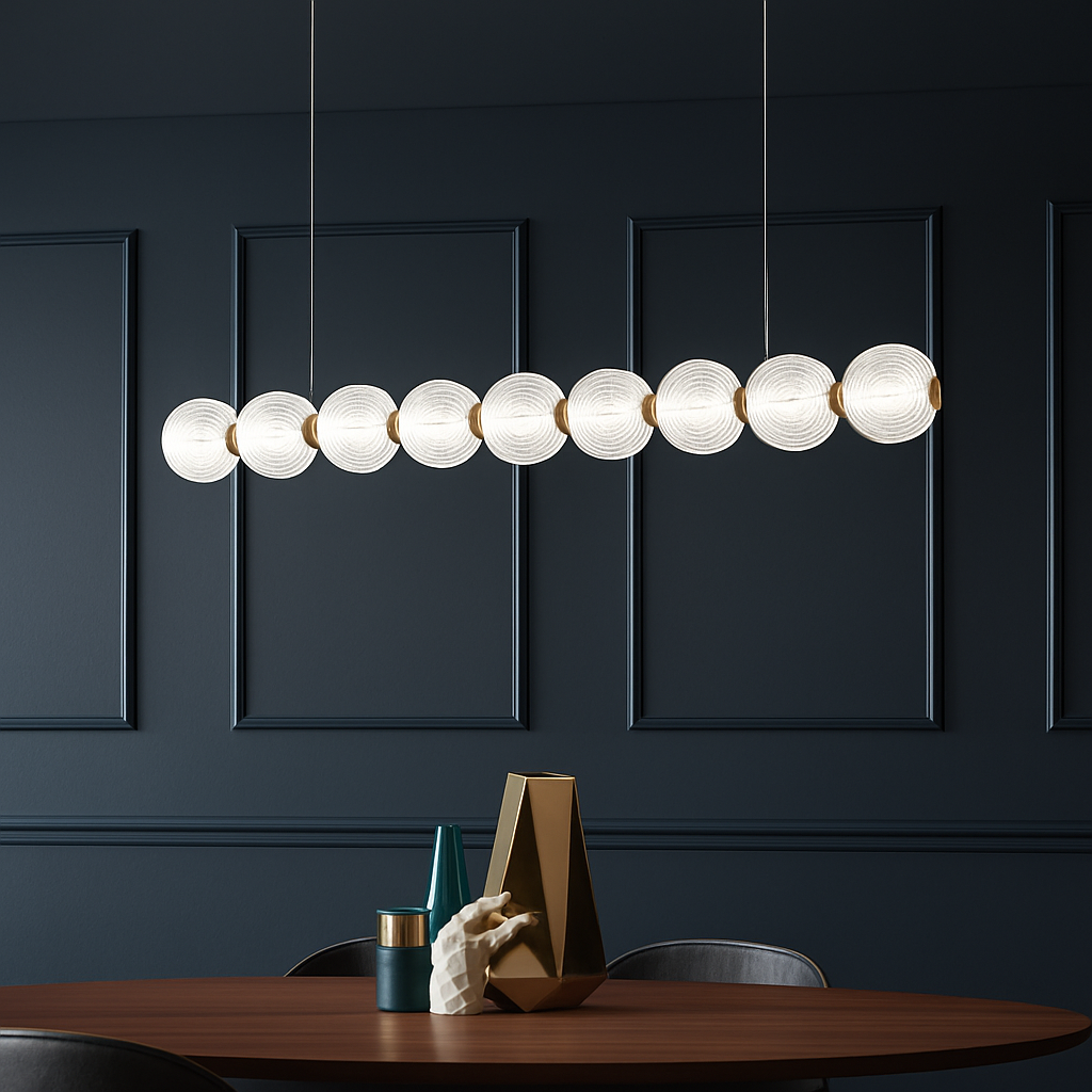 suspension led minimaliste en boule acrylique hauteur réglable