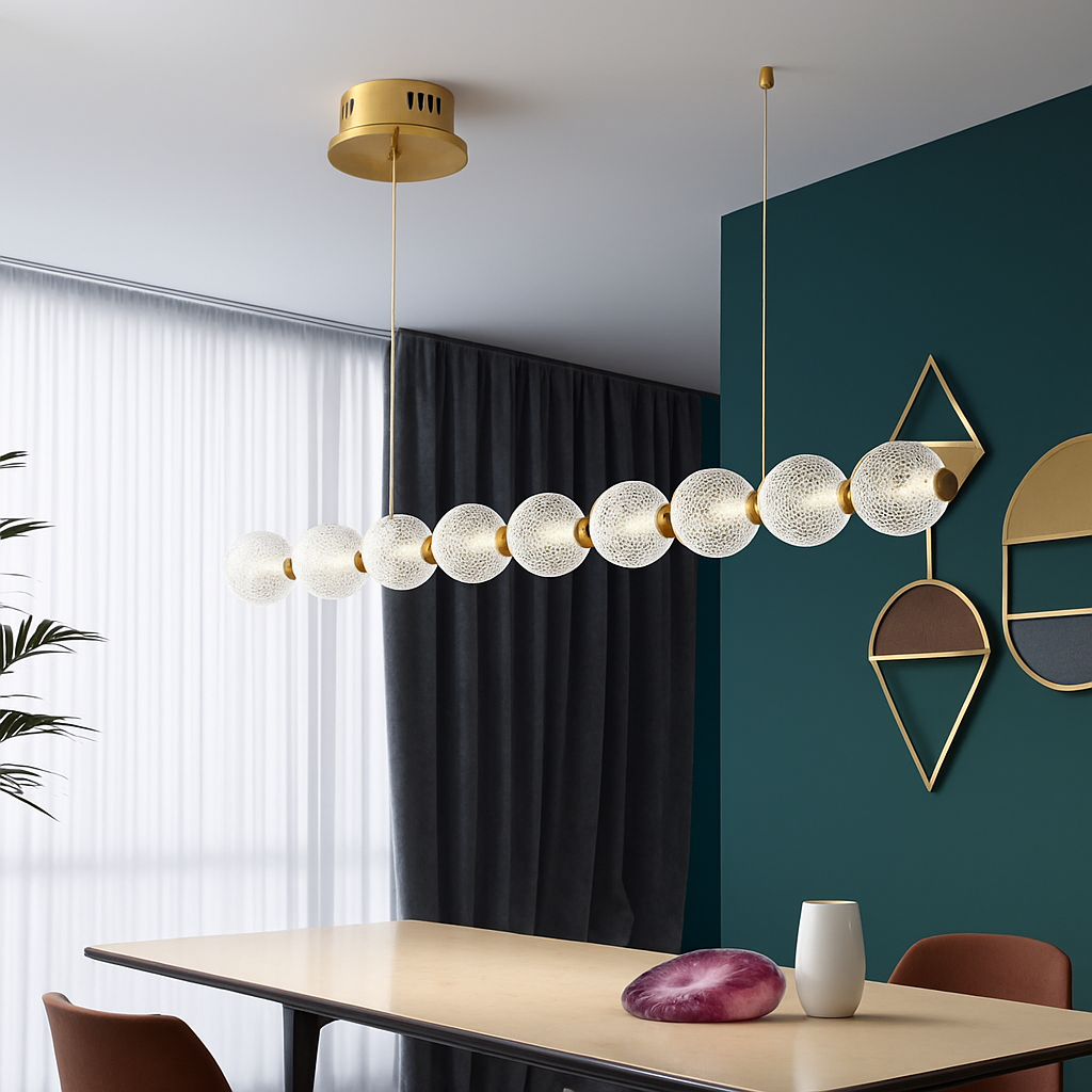 suspension led minimaliste en boule acrylique hauteur réglable