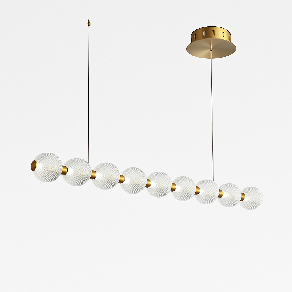 suspension led minimaliste en boule acrylique hauteur réglable