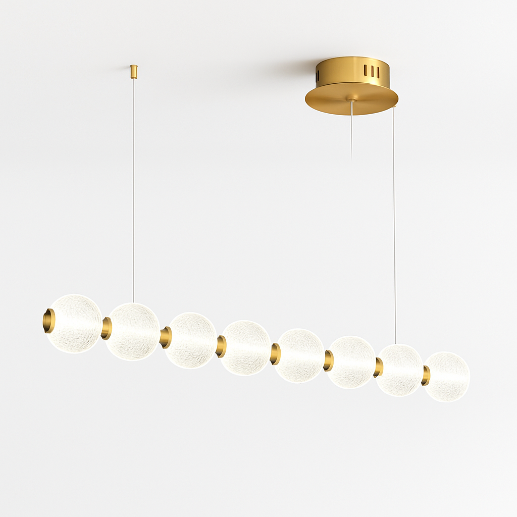 suspension led minimaliste en boule acrylique hauteur réglable