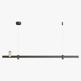 suspension led minimaliste moderne en acier brossé noir