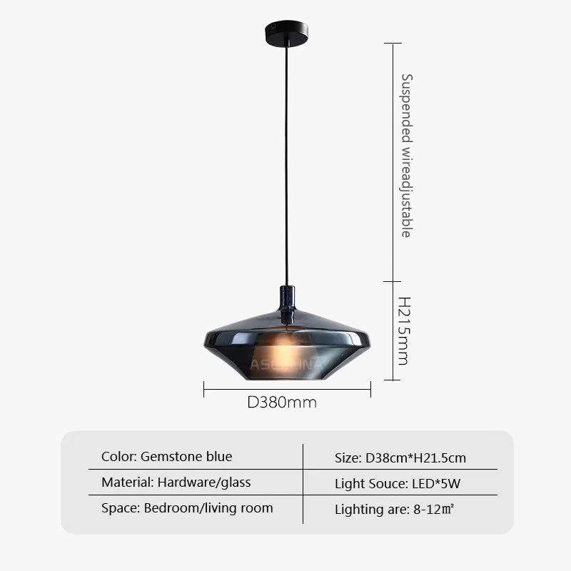 Suspension LED minimaliste verre violet